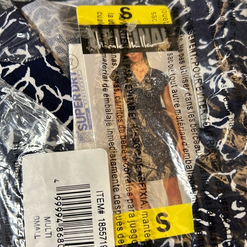 New Nicole Miller‎ Women's Faux Wrap Dress S blue - Picture 4 of 5